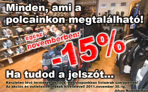 Novemberi k�szletes akci� 15%