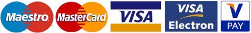 Maestro, MasterCard, Visa, Visa Electron, V pay.